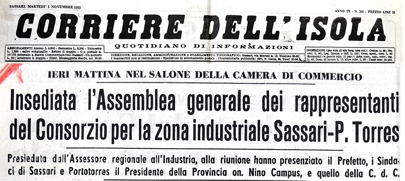 Titolo small Insediata Assemblea Consorzio - Corriere Isola 1 novembre 1955